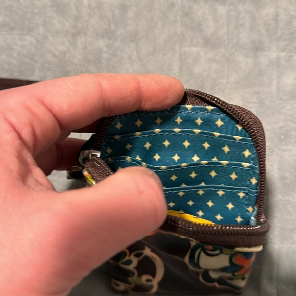 Fossil Key Per Pouch, Wristlet, Floral, Wallet, Brown, Zipper Closure, Boho - Picture 5 of 7